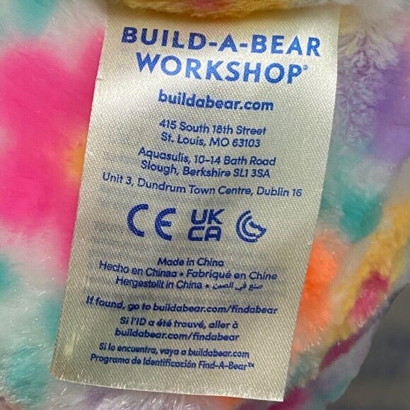 Build-A-Bear Bunny Rabbit Pawlette Glitter Colorful Flower Stuffed Animal Plush - Picture 8 of 8